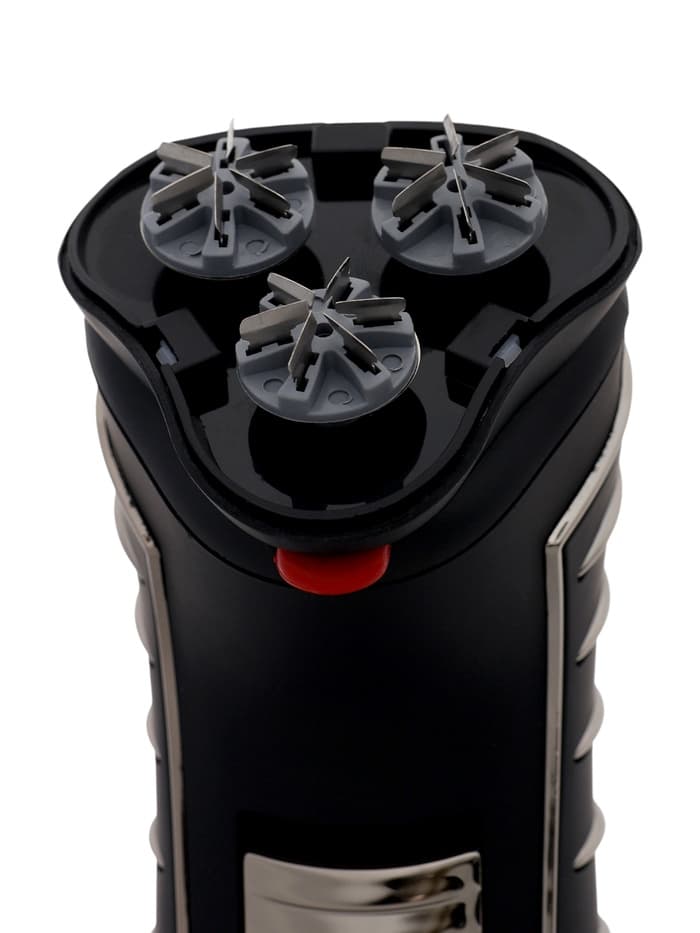 Электробритва Sakura SA-5414BK, АКБ, сеточная, 3 плавающие головки, триммер, чёрная