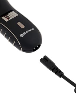 Электробритва Sakura SA-5414BK, АКБ, сеточная, 3 плавающие головки, триммер, чёрная