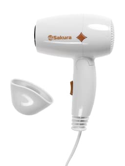 Фен Sakura SA-4049W, 1200 Вт, 2 температурных режима, 2 скорости, белый
