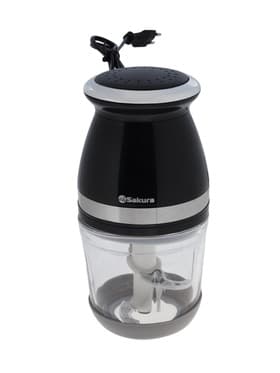 Измельчитель Sakura SA-6270BK, 0.6 л, 400 Вт, стекло, 2 ножа, чёрный