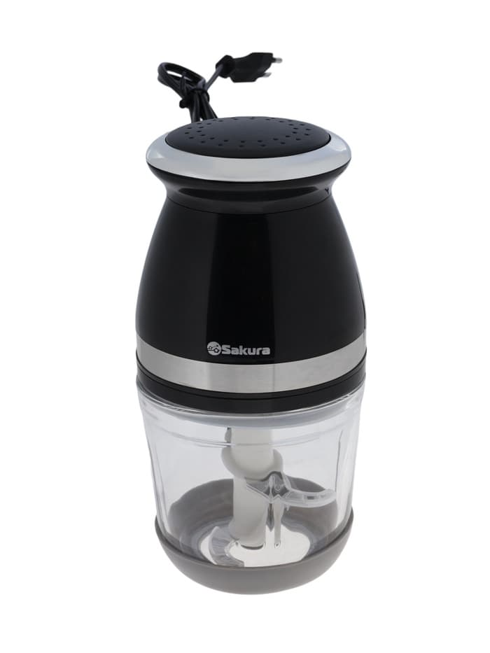 Измельчитель Sakura SA-6270BK, 0.6 л, 400 Вт, стекло, 2 ножа, чёрный