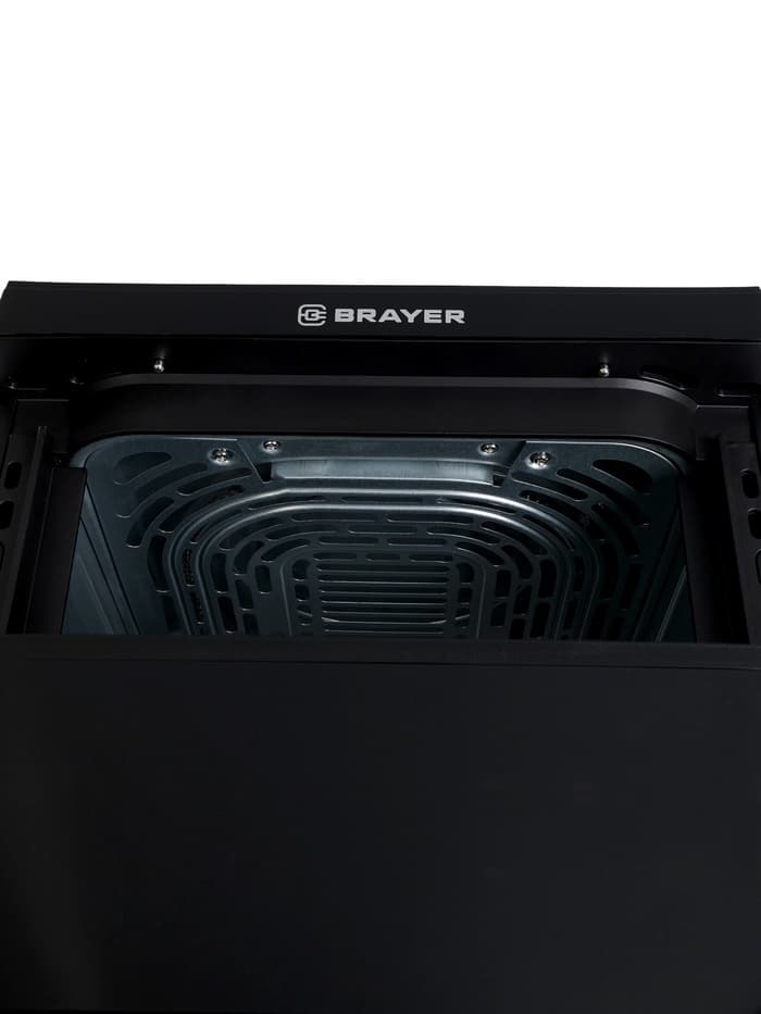 Аэрогриль BRAYER 2048BR, 2500 Вт, 2 чаши, 10 программ, 200°С, LED-дисплей, таймер, решётка
