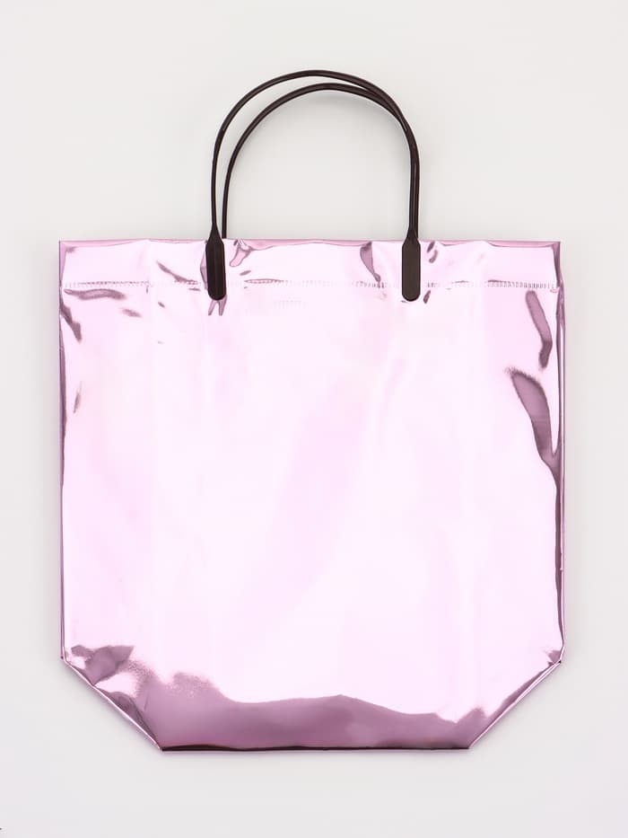 Пакет подарочный ПВХ, голография, розовый, пластиковая ручка, 26×22.5×10 см