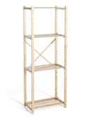 Стеллаж деревянный, 4 полки, 140×50×28 см, напольный, с регулируемыми полками
