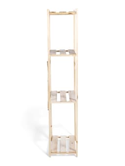 Стеллаж деревянный, 4 полки, 140×50×28 см, напольный, с регулируемыми полками