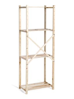 Стеллаж деревянный, 4 полки, 140×50×28 см, напольный, с регулируемыми полками