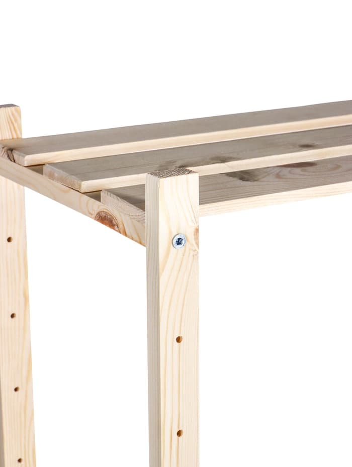 Стеллаж деревянный, 4 полки, 140×50×28 см, напольный, с регулируемыми полками