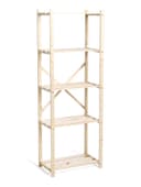 Стеллаж деревянный, 5 полок 142×50×28 см, напольный, с регулируемыми полками