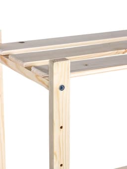 Стеллаж деревянный, 5 полок 142×50×28 см, напольный, с регулируемыми полками