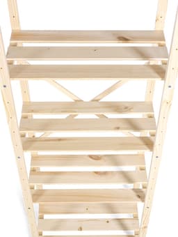 Стеллаж деревянный, 5 полок 142×50×28 см, напольный, с регулируемыми полками