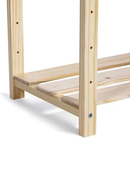 Стеллаж деревянный, 5 полок 142×50×28 см, напольный, с регулируемыми полками