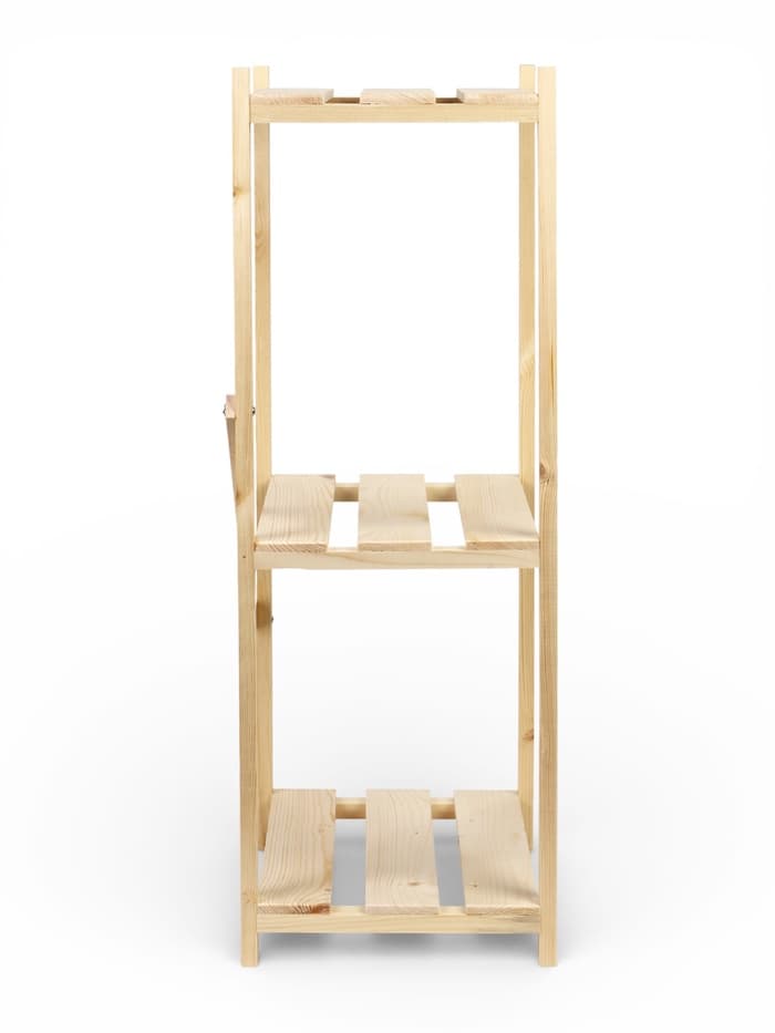 Стеллаж деревянный, 3 полки, 79×40×28 см, напольный, с регулируемыми полками