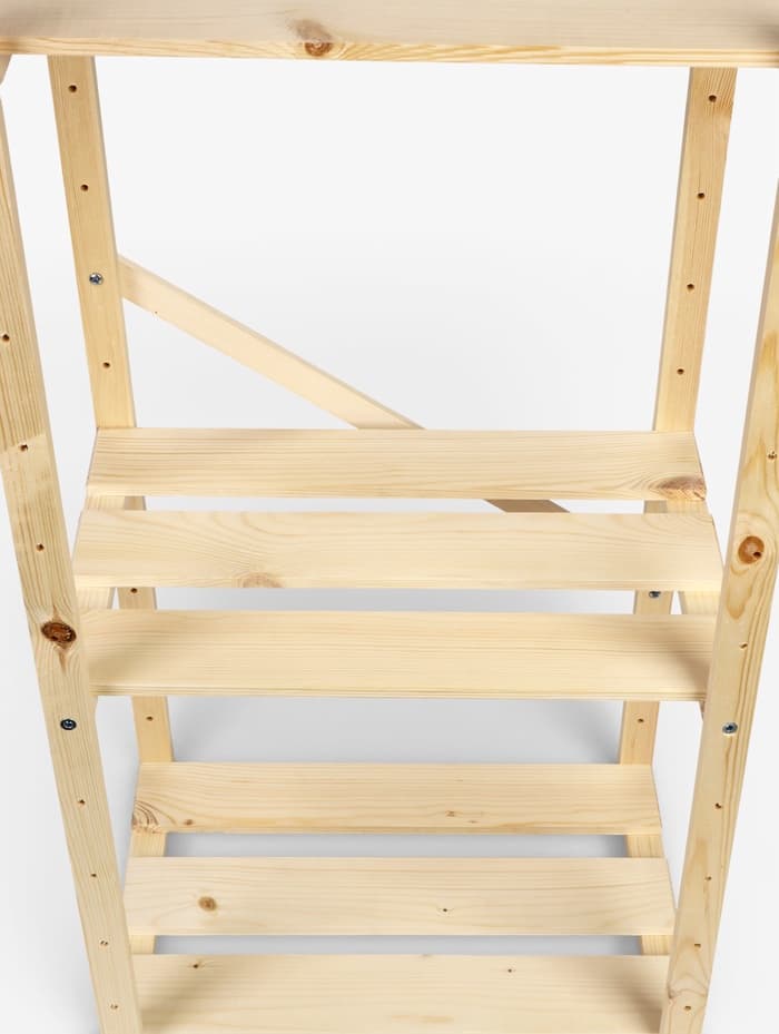 Стеллаж деревянный, 3 полки, 79×40×28 см, напольный, с регулируемыми полками