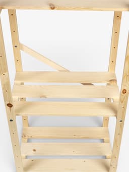 Стеллаж деревянный, 3 полки, 79×40×28 см, напольный, с регулируемыми полками