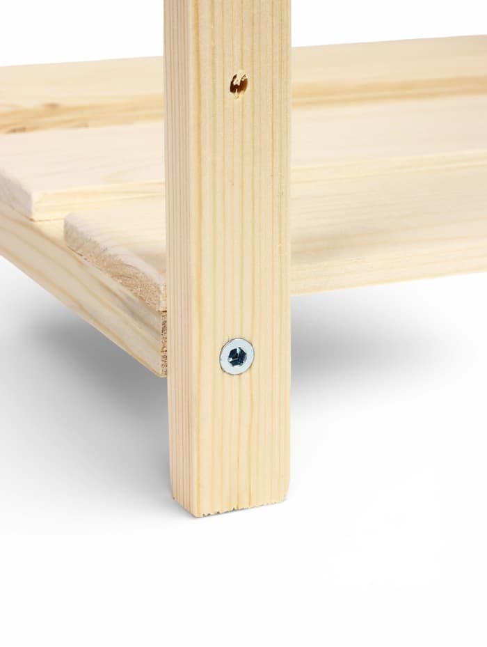 Стеллаж деревянный, 3 полки, 79×40×28 см, напольный, с регулируемыми полками