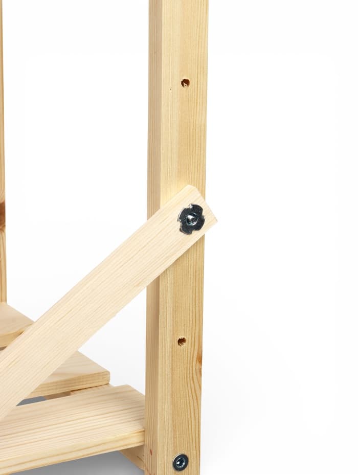 Стеллаж деревянный, 3 полки, 79×40×28 см, напольный, с регулируемыми полками