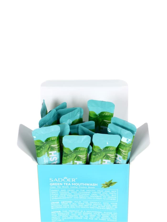 Ополаскиватель для полости рта в стиках со вкусом зеленого чая, 20 шт. по 10 мл