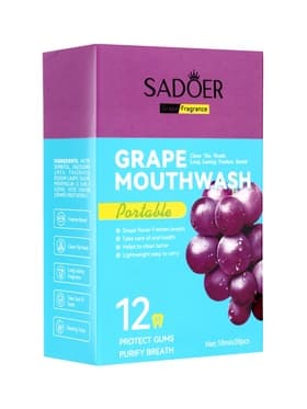 Ополаскиватель для полости рта в стиках со вкусом винограда, 20 шт. по 10 мл