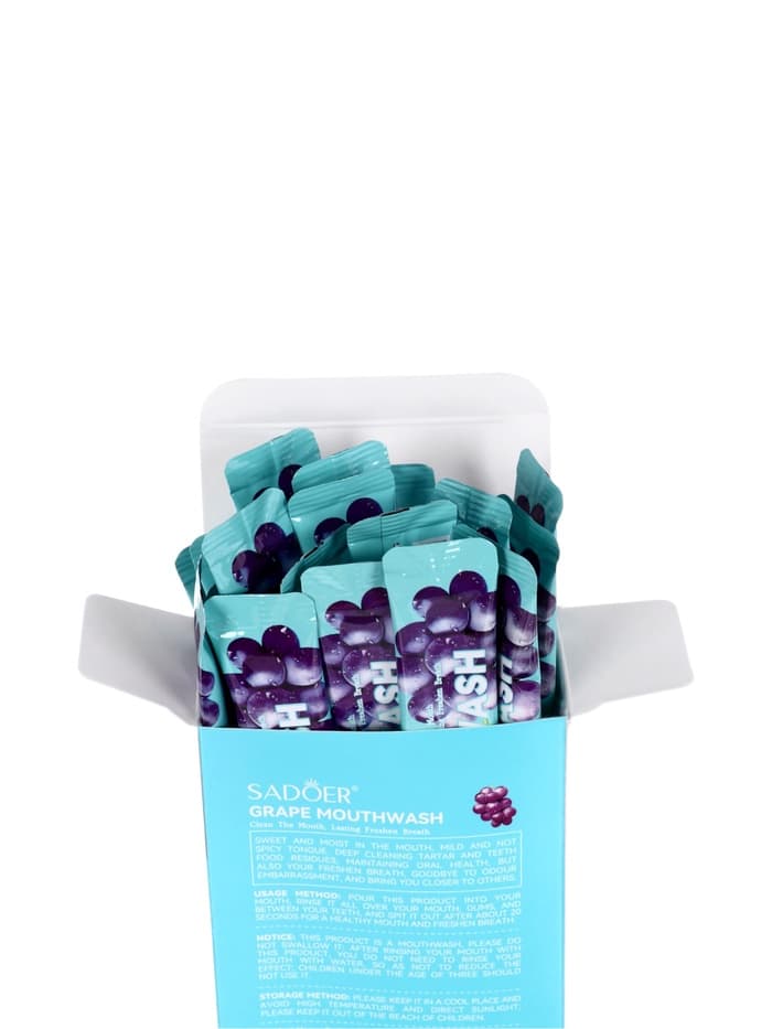 Ополаскиватель для полости рта в стиках со вкусом винограда, 20 шт. по 10 мл