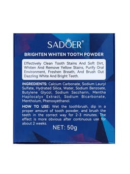 Отбеливающий зубной порошок SADOER, 50 г