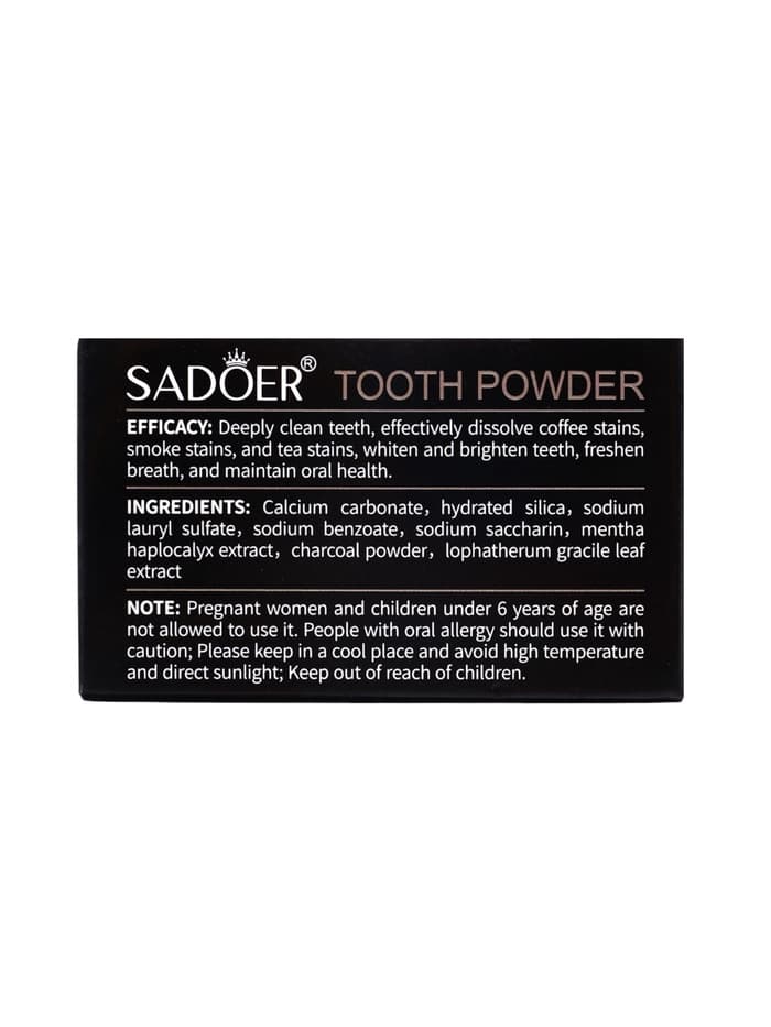 Зубной порошок Sadoer с бамбуковым углём, 60 г