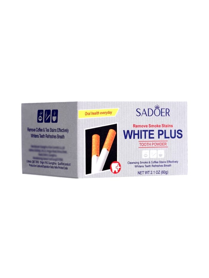 Отбеливающий зубной порошок Sadoer white plus от желтизны, 60 г