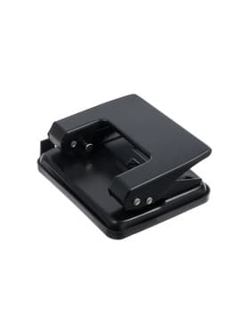 Дырокол металлический, 20 листов, с линейкой, чёрный