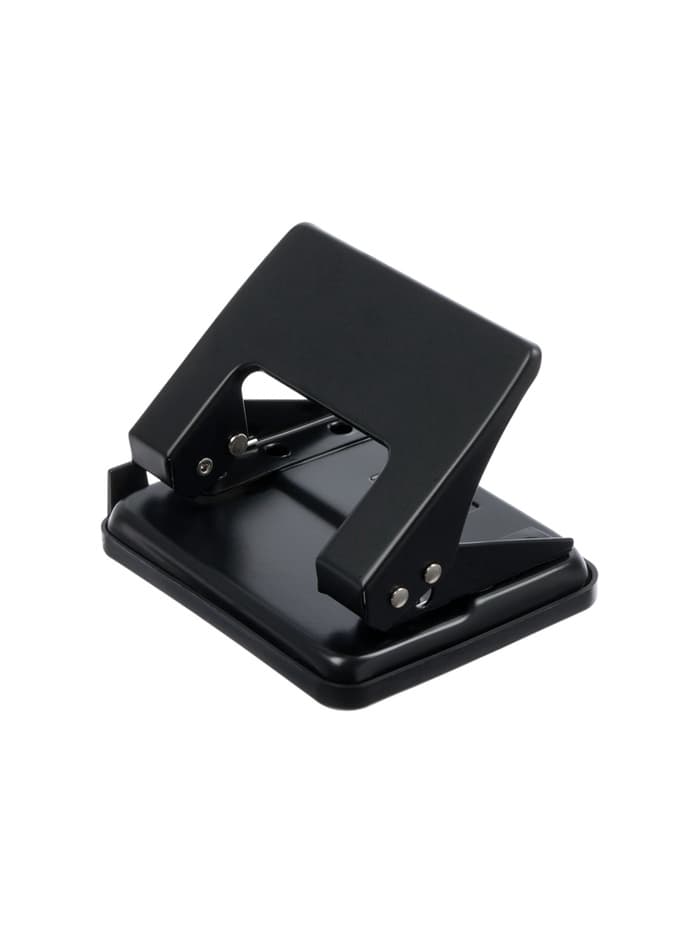 Дырокол металлический, 20 листов, с линейкой, чёрный