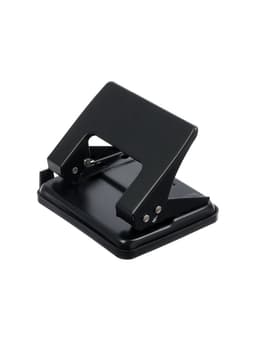 Дырокол металлический, 20 листов, с линейкой, чёрный