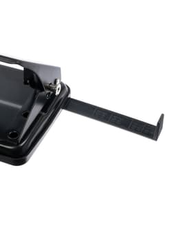 Дырокол металлический, 20 листов, с линейкой, чёрный