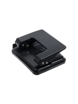 Дырокол металлический, 20 листов, с линейкой, чёрный