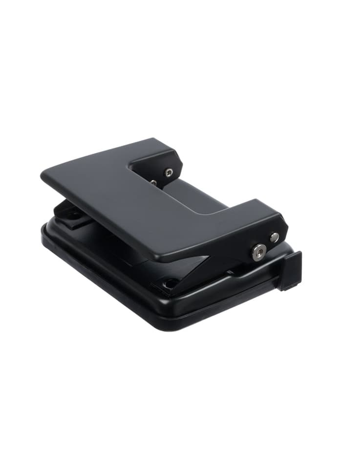 Дырокол металлический, 20 листов, с линейкой, чёрный