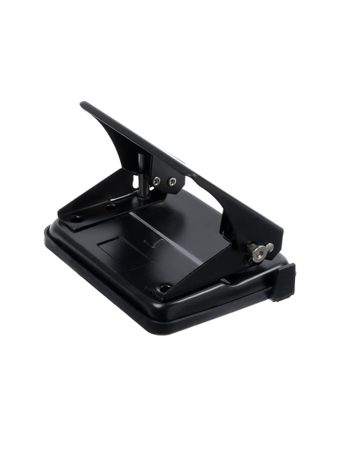 Дырокол металлический, 20 листов, с линейкой, чёрный