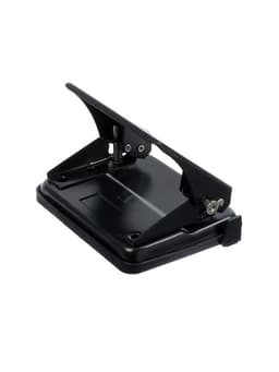 Дырокол металлический, 20 листов, с линейкой, чёрный