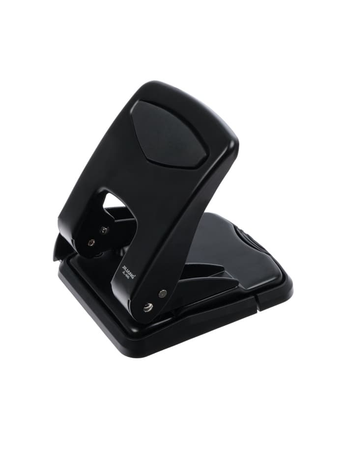 Дырокол металлический, 40 листов, с линейкой, чёрный