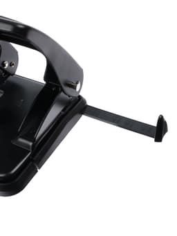 Дырокол металлический, 40 листов, с линейкой, чёрный