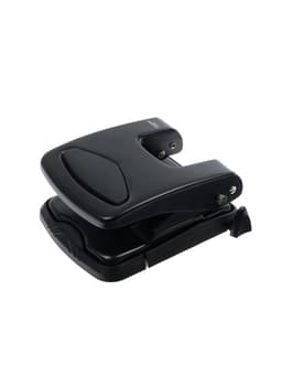 Дырокол металлический, 40 листов, с линейкой, чёрный