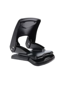 Дырокол металлический, 40 листов, с линейкой, чёрный