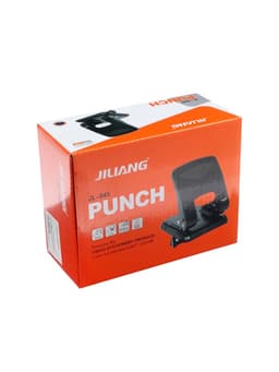 Дырокол металлический, 40 листов, с линейкой, чёрный