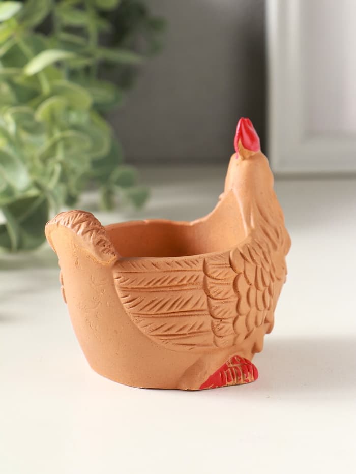 Подставка для мелочей «Курица» 8×9×6 см, мультиколор, гипс