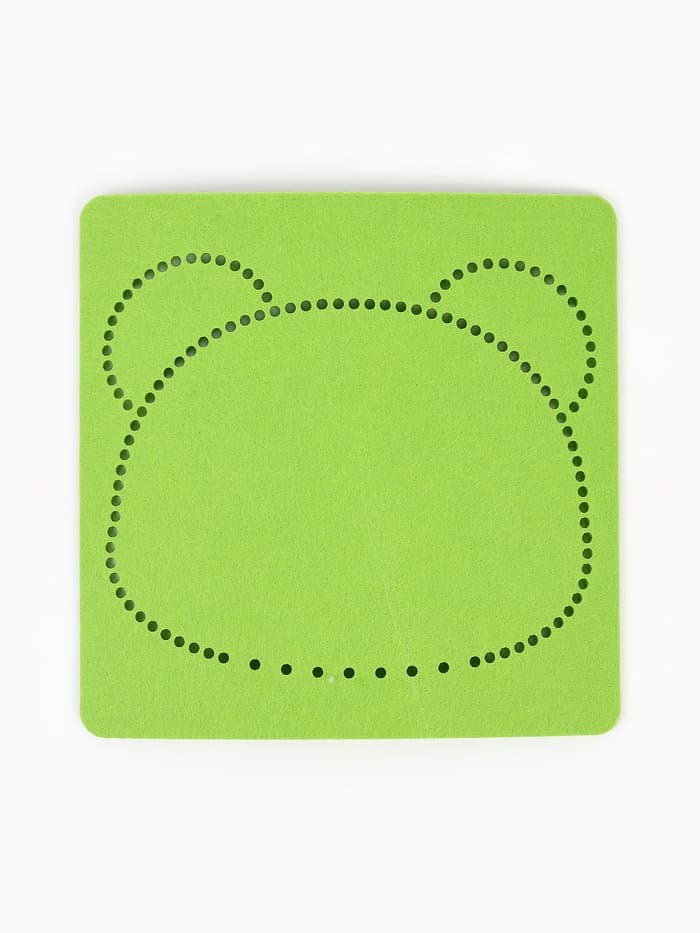 Вышивка по фетру «Панда», 20.5×20.5 см, зелёная