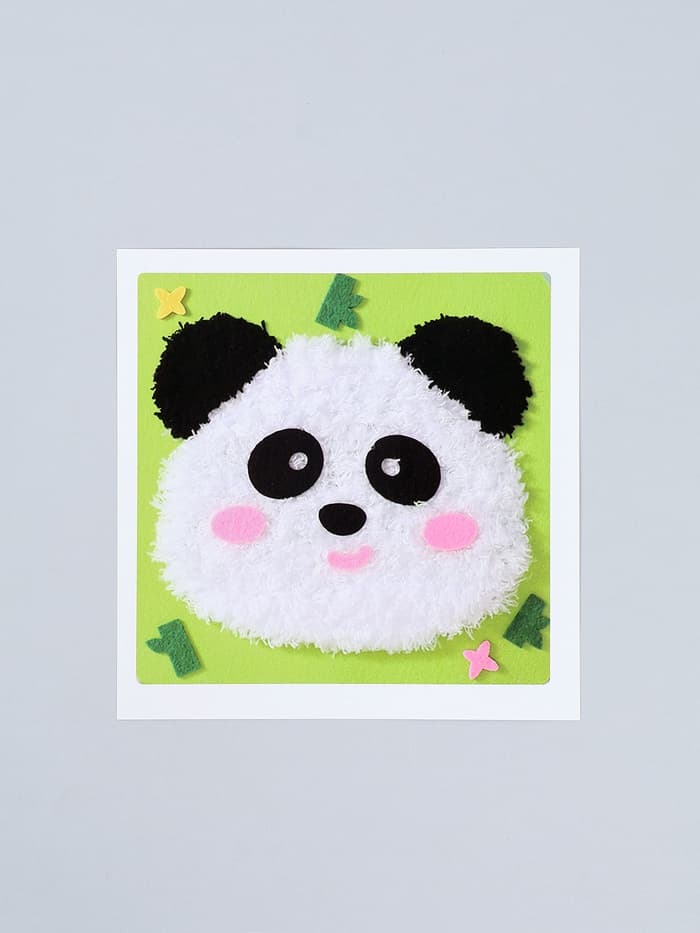 Вышивка по фетру «Панда», 20.5×20.5 см, зелёная