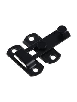 Шпингалет накладной ТУНДРА, прямой, 70 мм, черный