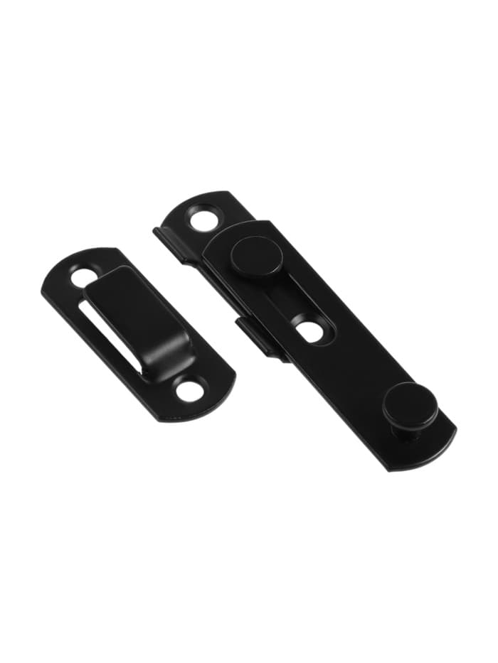 Шпингалет накладной ТУНДРА, прямой, 70 мм, черный