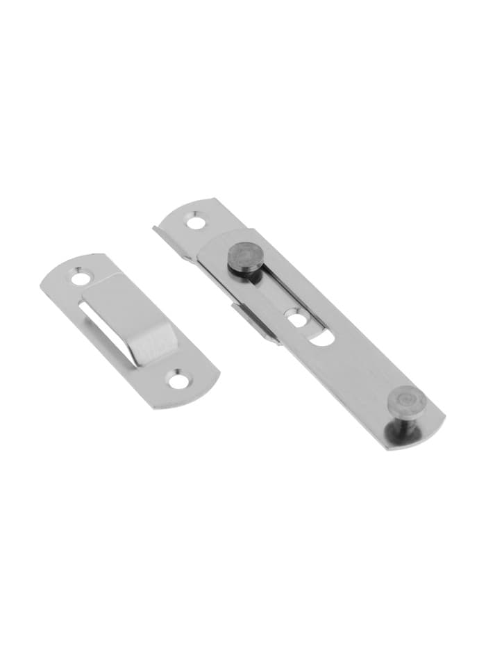 Шпингалет накладной ТУНДРА, прямой, 100 мм, цвет хром