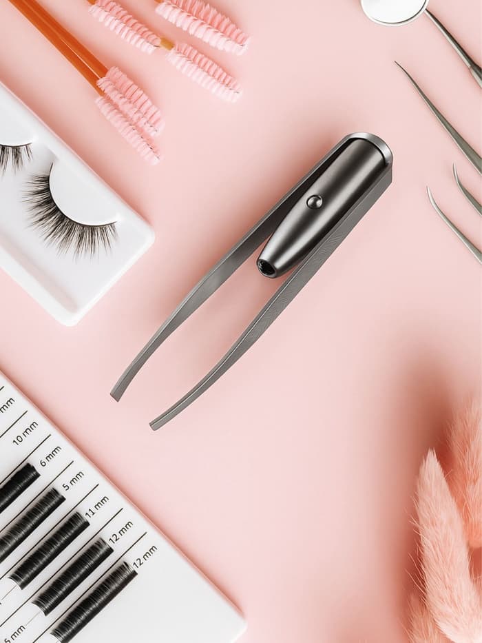 Пинцет LP-02, косметический, с подсветкой