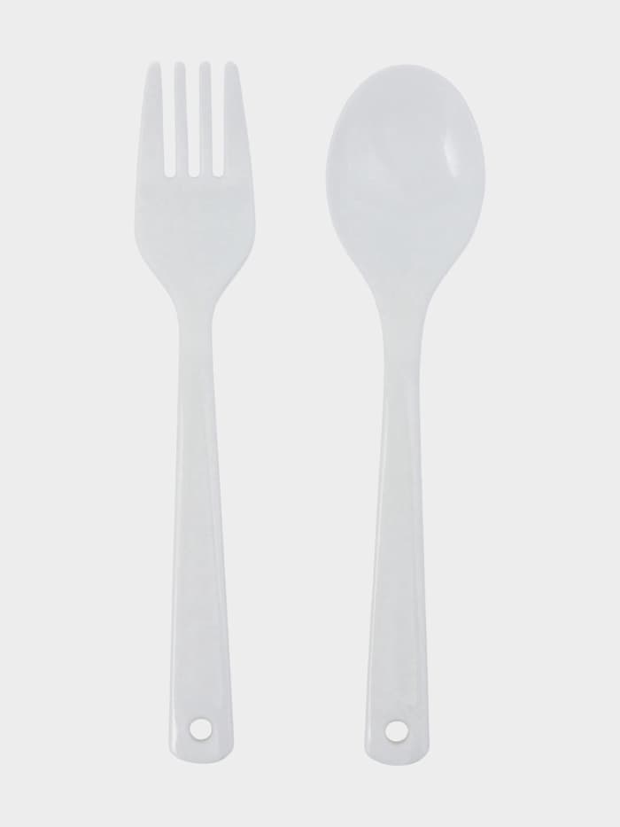 Набор посуды с собой Доляна, 4 предмета: бутылка 500 мл, ланч - бокс 450 мл, вилка, ложка, пластик, серый