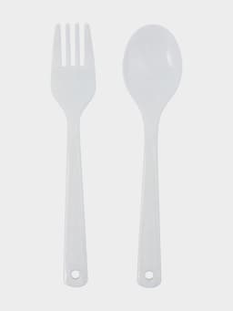 Набор посуды с собой Доляна, 4 предмета: бутылка 500 мл, ланч - бокс 450 мл, вилка, ложка, пластик, серый