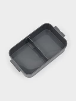 Набор посуды с собой Доляна, 4 предмета: бутылка 500 мл, ланч - бокс 450 мл, вилка, ложка, пластик, серый