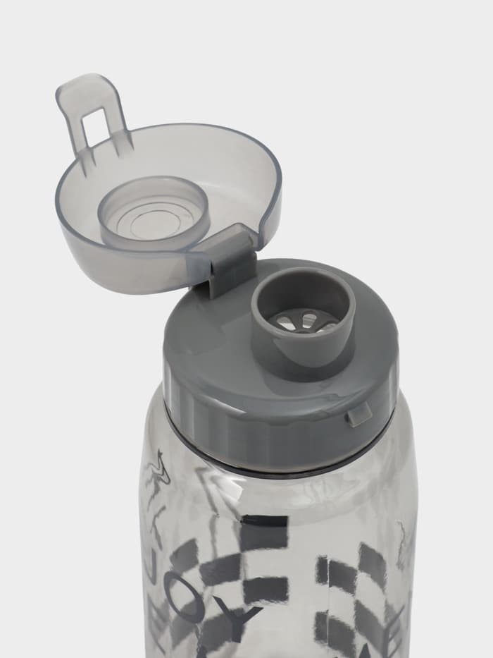 Набор посуды с собой Доляна, 4 предмета: бутылка 500 мл, ланч - бокс 450 мл, вилка, ложка, пластик, серый